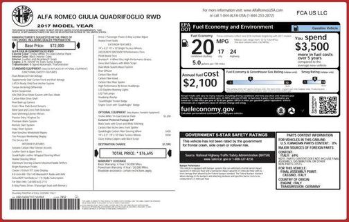 2017 Alfa Romeo Giulia Quadrifoglio