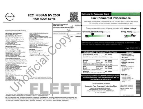 2021 Nissan NV Cargo NV2500 HD SV V6