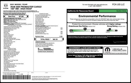 2021 RAM ProMaster 2500 High Roof