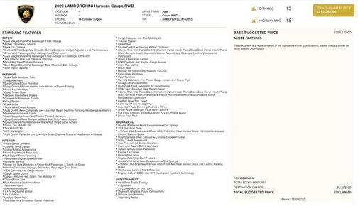 2020 Lamborghini Huracan EVO Coupe RWD