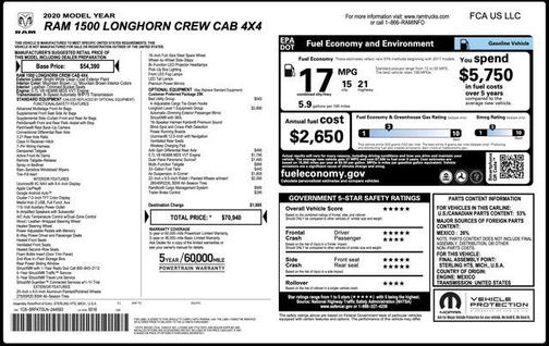 2020 RAM 1500 Longhorn