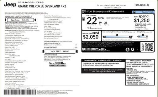 2016 Jeep Grand Cherokee Overland