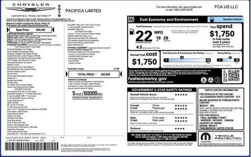 2019 Chrysler Pacifica Limited