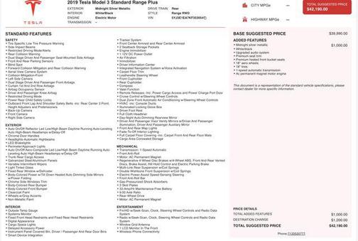 2019 Tesla Model 3 Standard Range Plus