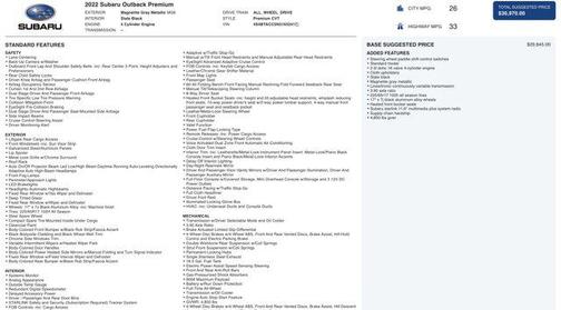 2022 Subaru Outback Premium