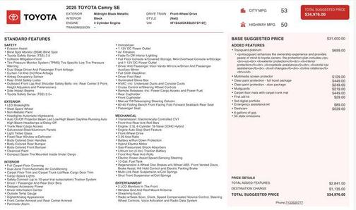 2025 Toyota Camry SE