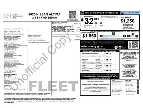2025 Nissan Altima SV FWD