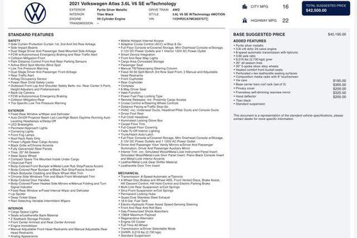 2021 Volkswagen Atlas 3.6L SE w/Technology