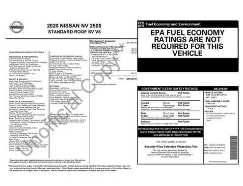 2020 Nissan NV Cargo NV2500 HD SV V8