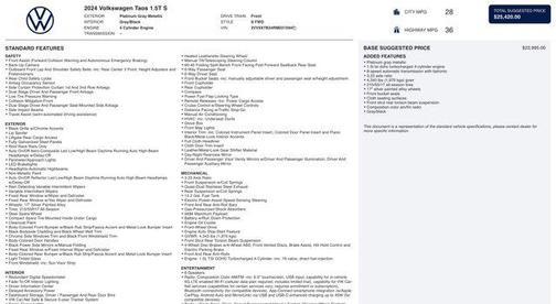 2024 Volkswagen Taos 1.5T S