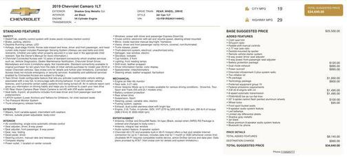 2019 Chevrolet Camaro 1LT