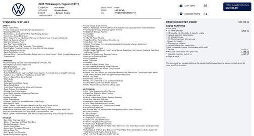 2025 Volkswagen Tiguan 2.0T S