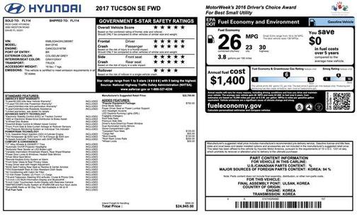 Coliseum Gray 2017 Hyundai TUCSON SE