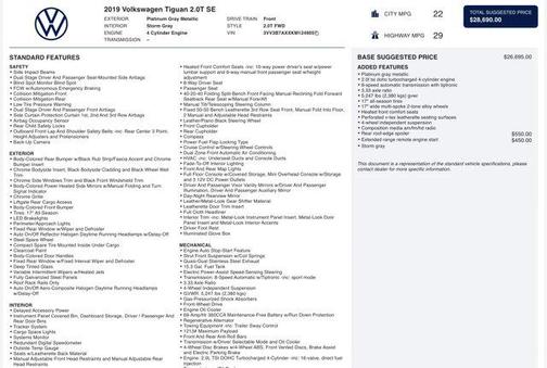 2019 Volkswagen Tiguan 2.0T SE