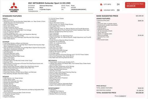 2021 Mitsubishi Outlander Sport 2.0 ES