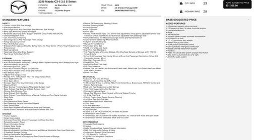 2025 Mazda CX-5 2.5 S Select Package