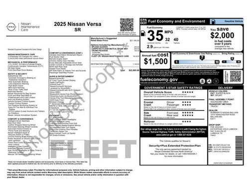 2025 Nissan Versa 1.6 S