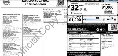2019 Nissan Altima 2.5 SR