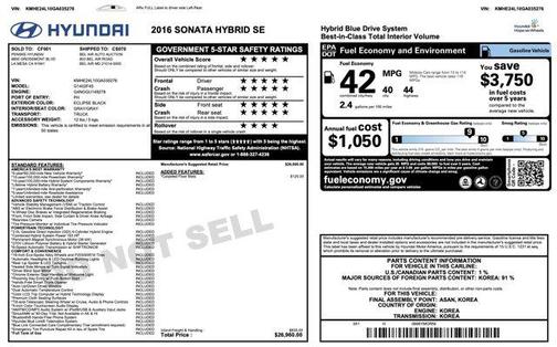 2016 Hyundai SONATA Hybrid SE