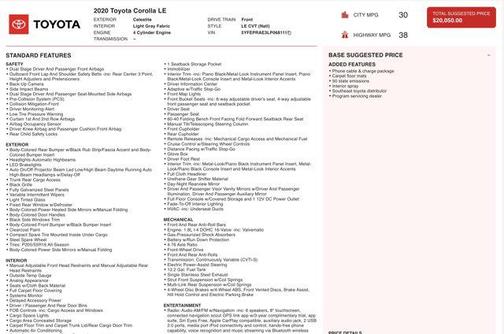 2020 Toyota Corolla LE