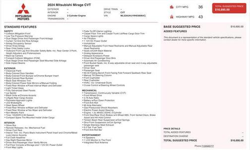 2024 Mitsubishi Mirage ES