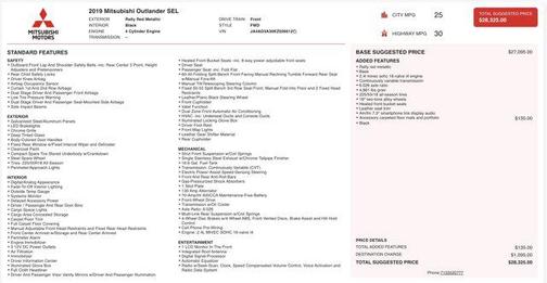 2019 Mitsubishi Outlander SEL