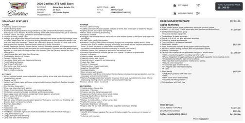 Stellar Black Metallic 2020 Cadillac XT6 Sport AWD