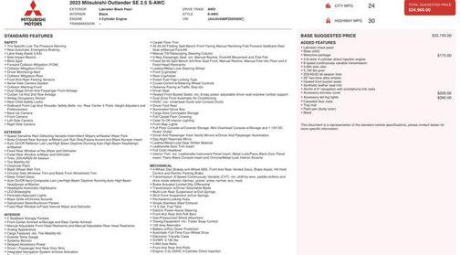 2023 Mitsubishi Outlander SE Black Edition S-AWC