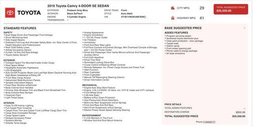 2019 Toyota Camry SE