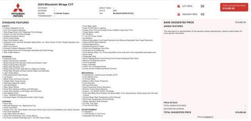 2024 Mitsubishi Mirage ES