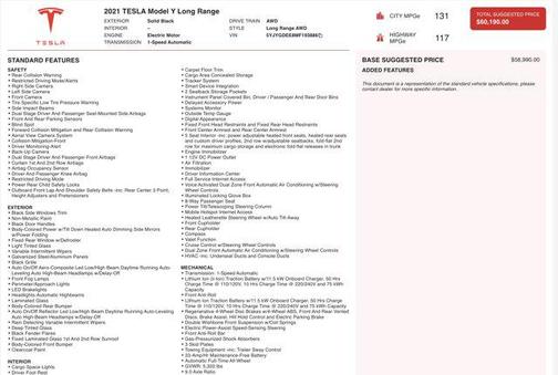 2021 Tesla Model Y Long Range Dual Motor All-Wheel Drive