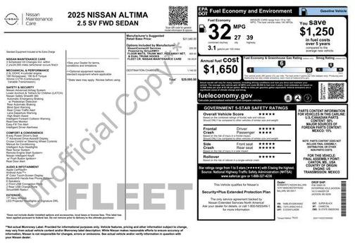 2025 Nissan Altima SV FWD