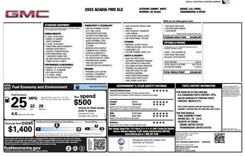 2022 GMC Acadia FWD SLE