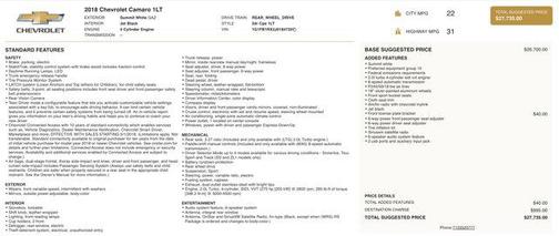 2018 Chevrolet Camaro 1LT