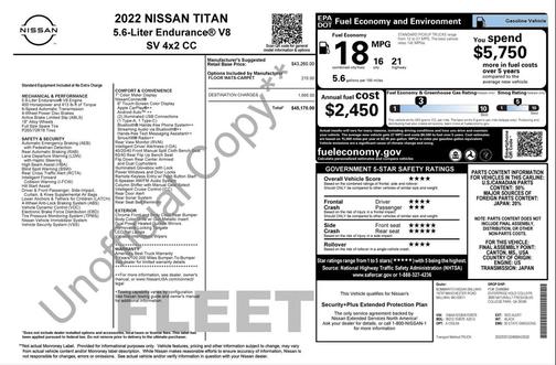 Red Alert 2022 Nissan Titan SV