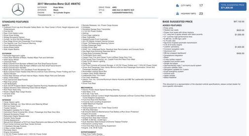 2017 Mercedes-Benz AMG GLE 43 Base 4MATIC