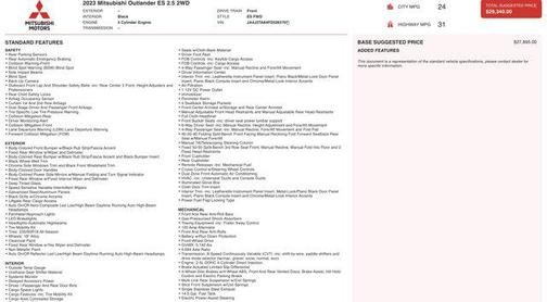 2023 Mitsubishi Outlander ES 2.5 2WD