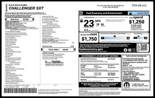 2020 Dodge Challenger SXT