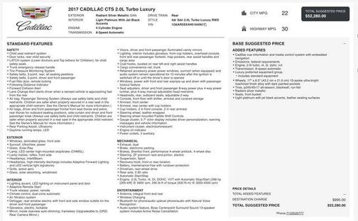 2017 Cadillac CTS 2.0L Turbo Luxury