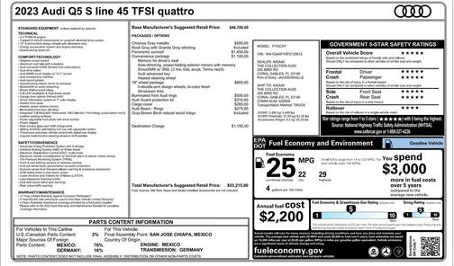 Gray 2023 Audi Q5 45 S line Premium