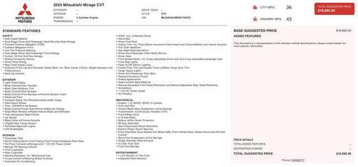2024 Mitsubishi Mirage ES