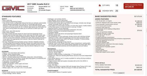 2017 GMC Acadia SLE-2