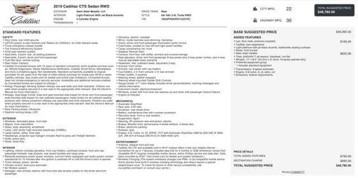 2019 Cadillac CTS 2.0L Turbo