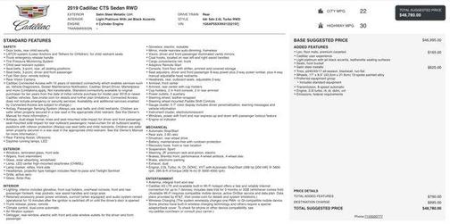 2019 Cadillac CTS 2.0L Turbo