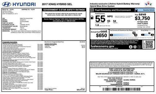 2017 Hyundai IONIQ Hybrid SEL