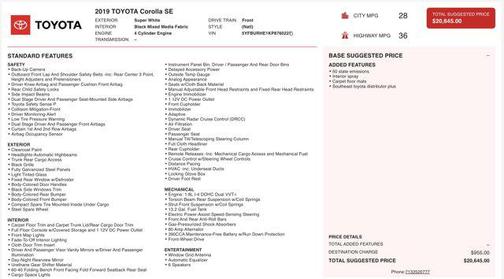 2019 Toyota Corolla SE