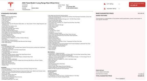 2025 Tesla Model 3 Long Range