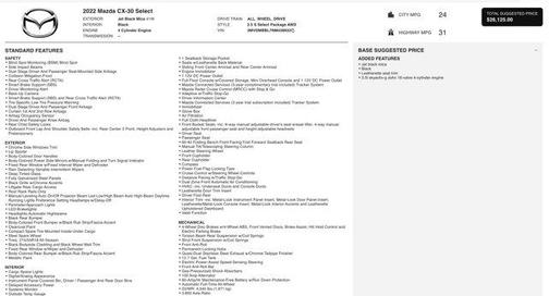 2022 Mazda CX-30 2.5 S Select Package