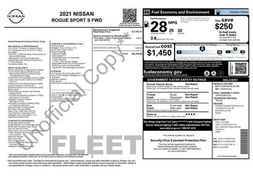 Caspian Blue Metallic 2021 Nissan Rogue Sport S