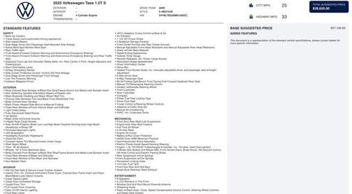 2025 Volkswagen Taos 1.5T S